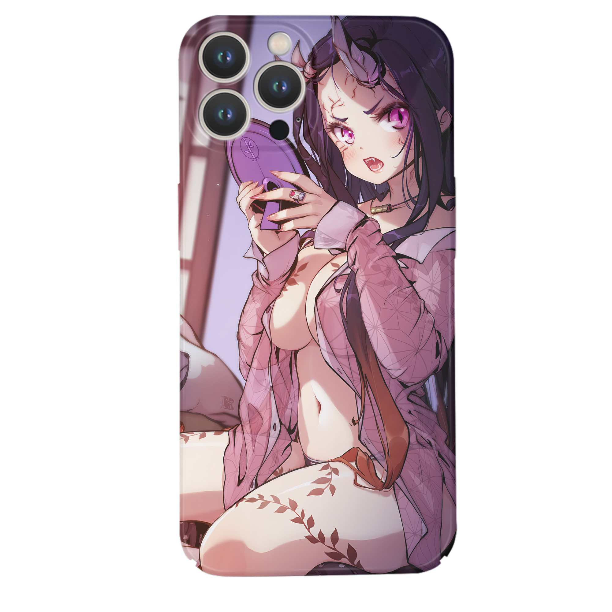 （画像用） 鬼滅の刃（きめつのやいば）竈門 禰󠄀豆子／かまど ねずこ Kamado Nezuko 【iPhone 14シリーズ対応】ハードケース
